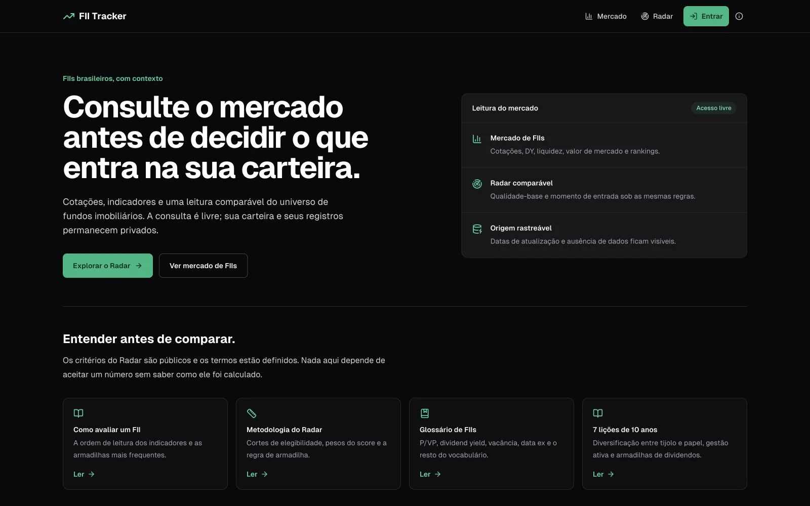Interface do projeto FII Tracker